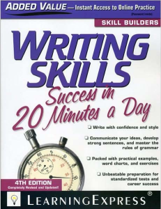 ``Rich Results on Google's SERP when searching for 'Writing Skills Success in 20 Minutes a Day, 4th Edition''